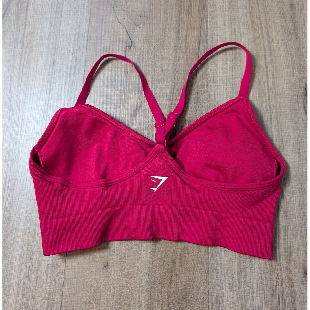 Gymshark Size XS Sweat Seamless Sports Bra 2.0 Light Support Punk Pink Stretch - Picture 4 of 10